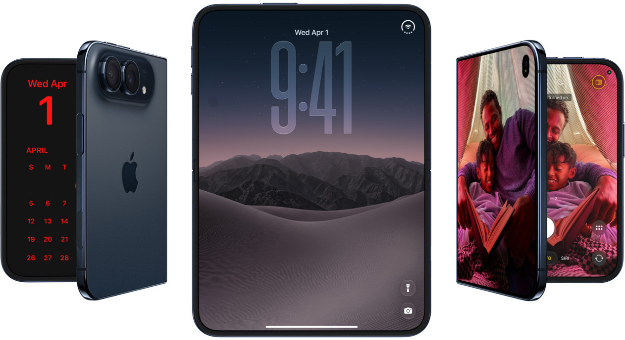 iPhone Duo, Apple's foldable iPhone, open and folded